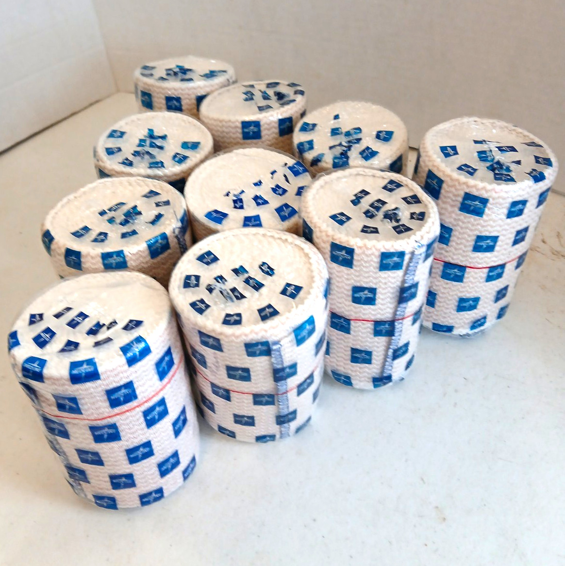 Medline Elastic Bandage Roll Lot of 10 Beige/Blue Compression First Aid Wrap Medline Elastic Bandage Roll Lot of 10 Beige/Blue Compression First Aid Wrap