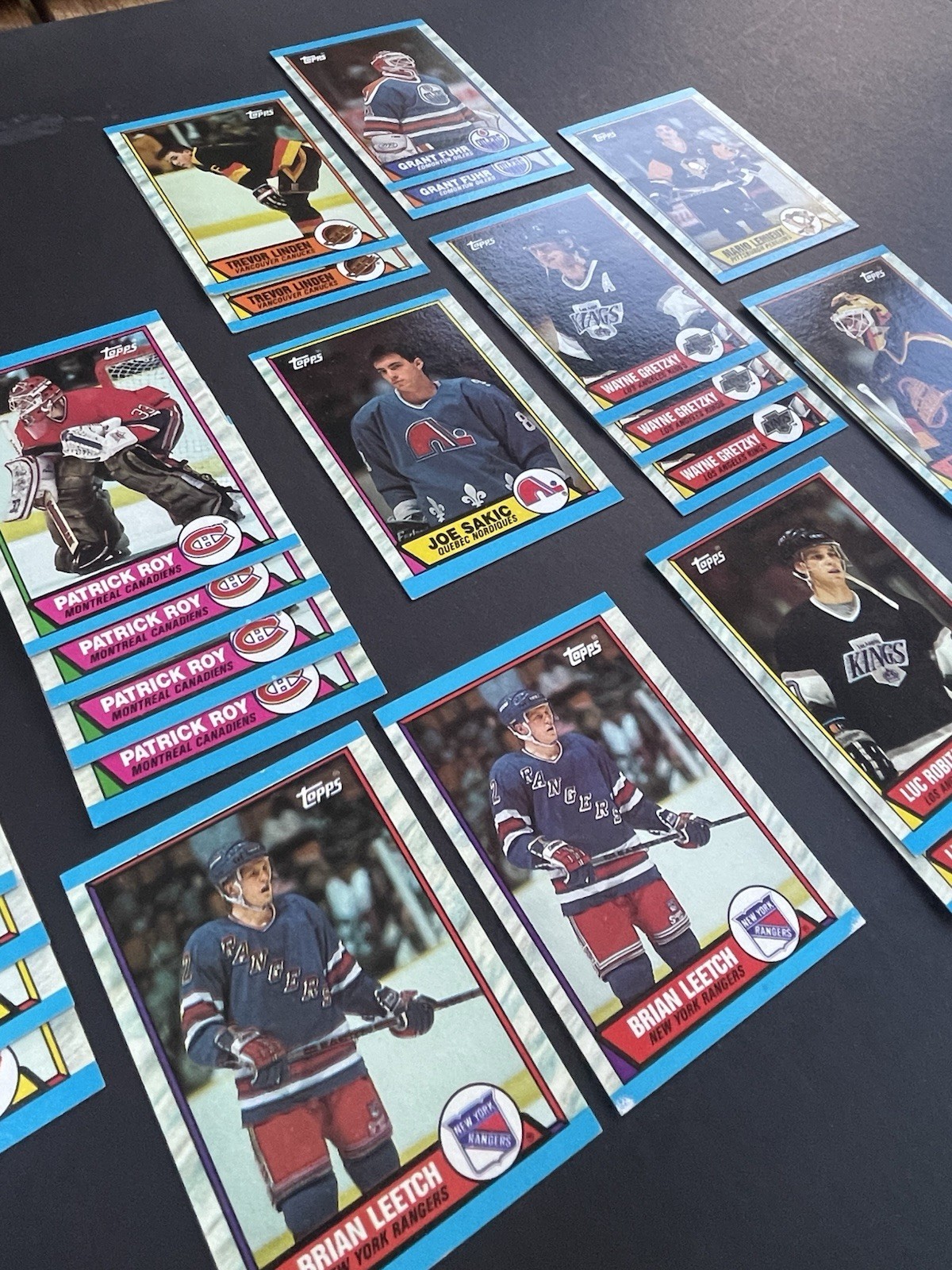 BEST OF 1989-90 Topps Hockey Sakic Leetch Gretzky Roy Lemieux DOUBLES & TRIPLES