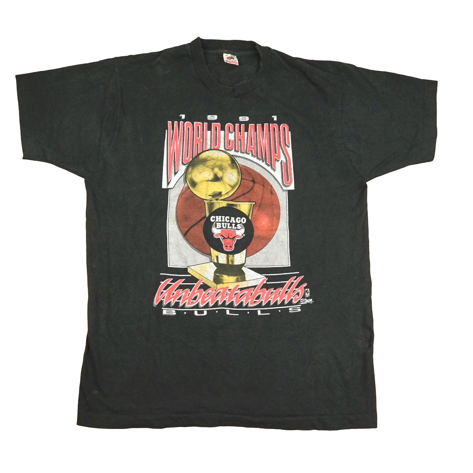 Vintage 1991 Chicago Bulls World Champs T Shirt XL Unbeatabulls Single Stitch