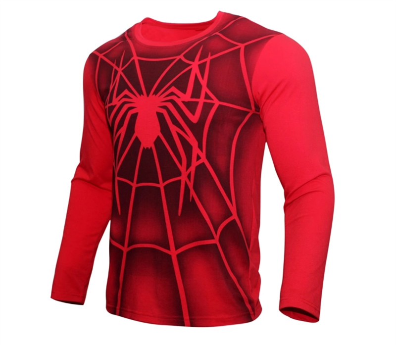 Spider-Man Tobey Maguire Red T-shirt Long Sleeved Undershirt Costumes Cosplay