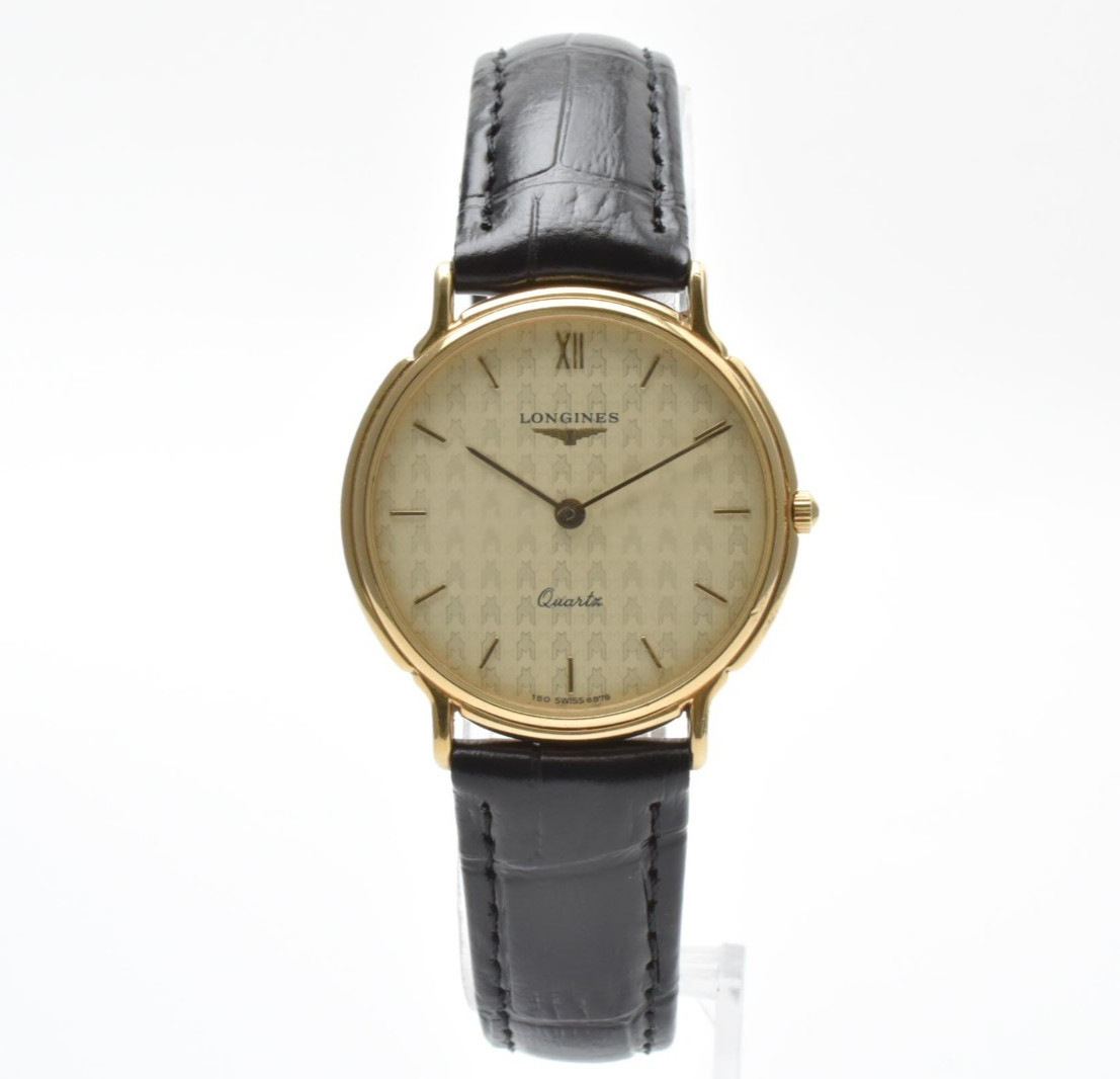 Vintage [EXCELLENT+5] Longines 150 6879 Gold Dial 32mm Men\'s Quartz Watch Japan