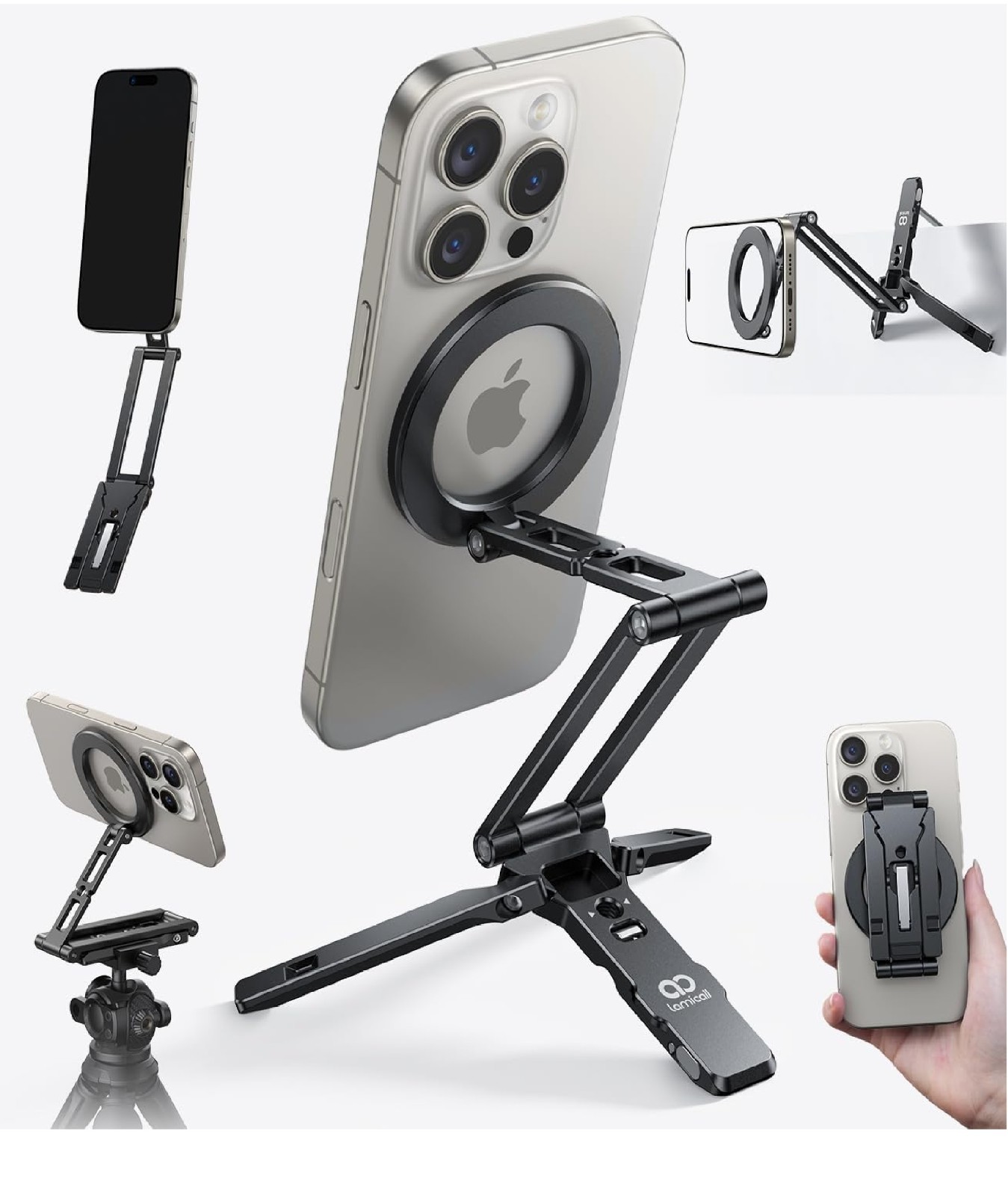 Lamicall for Magsafe Tripod Stand - [Ultra-Compact] Aluminium Magnetic Phone Tri
