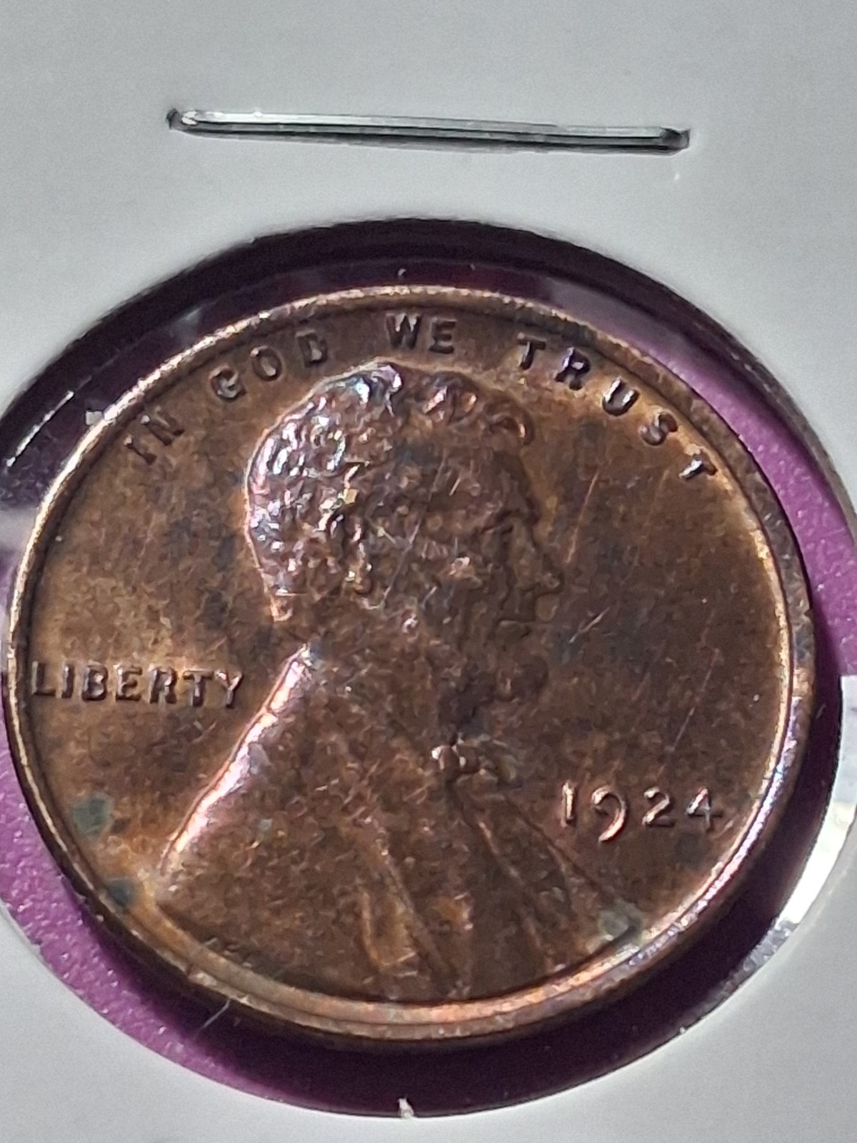 1924-P LINCOLN CENT. MS/ BU/ RB. BEAUTY. ORIGINAL.