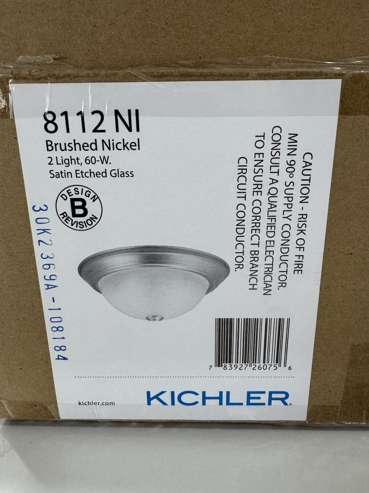 Kichler 8112NI 2-Light Flush Mount Ceiling Light – Brushed Nickel