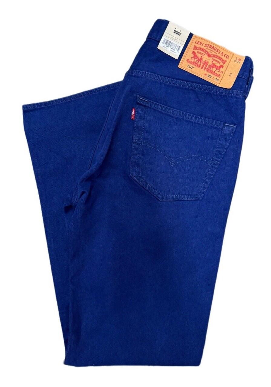 Levis 501 Jeans New Mens Original Button Fly Color Blue 005013547 Levis 501 Jeans New Mens Original Button Fly Color Blue 005013547