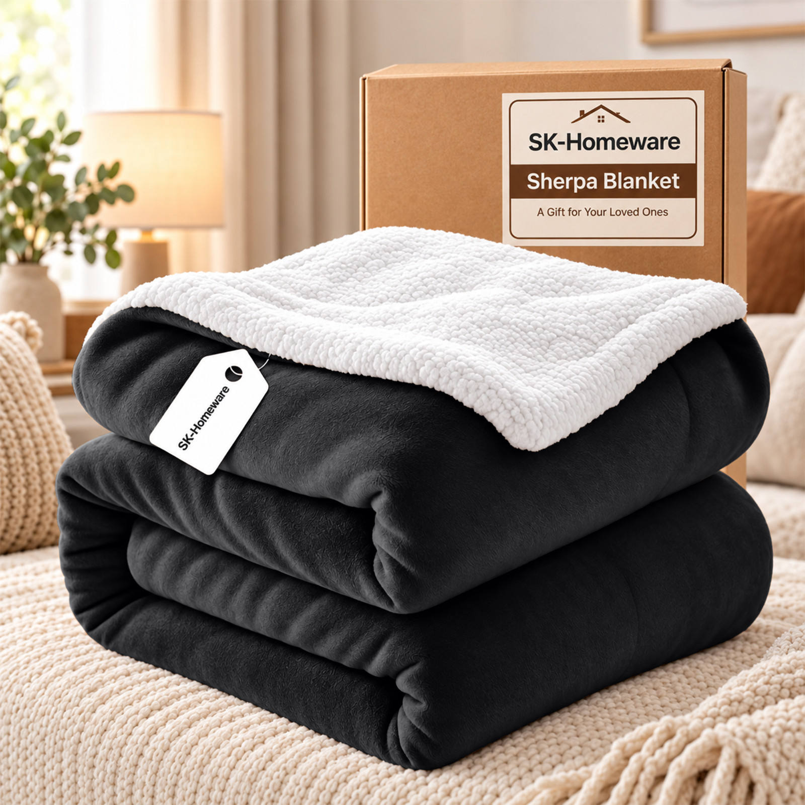 480GSM Heavy Sherpa Fleece Blanket Double-Sided Warm Throw  Bedding Blankets
