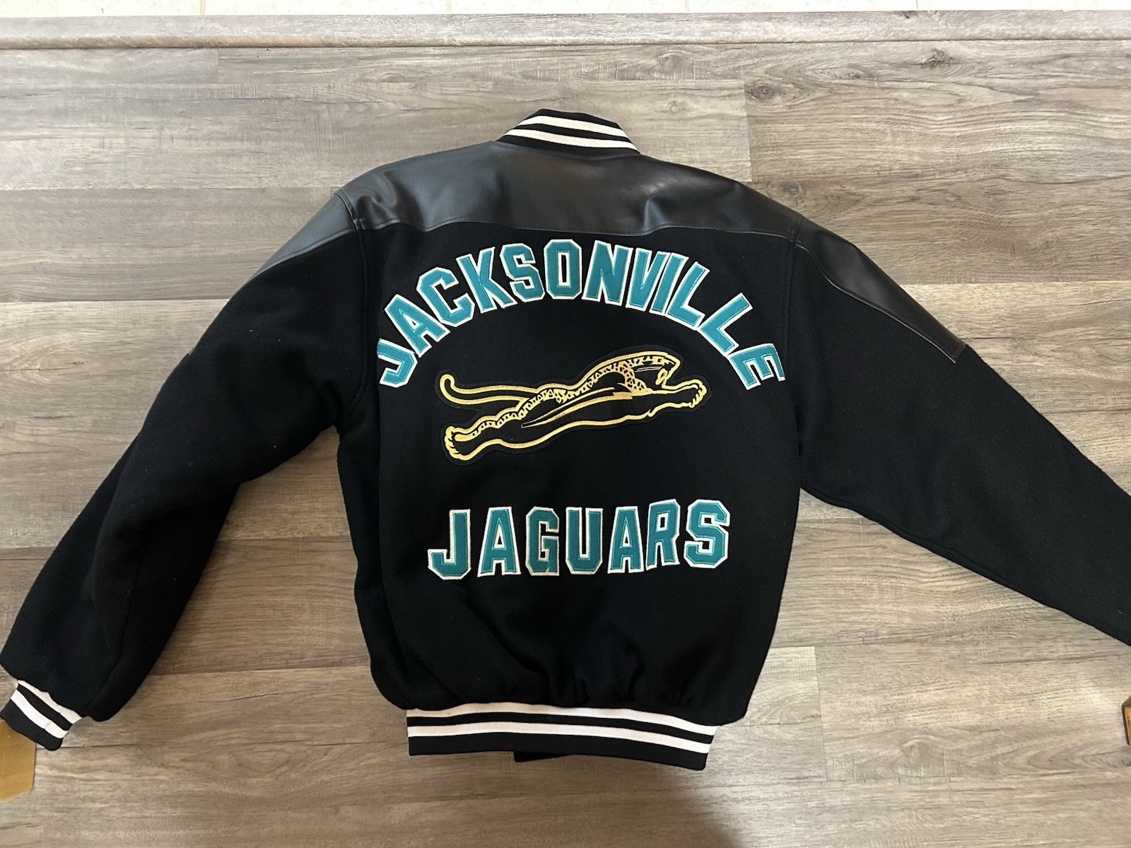 Vintage Jacksonville Jaguars Varsity Jacket XL Banned Logo 90s NFL Football Vintage Jacksonville Jaguars Varsity Jacket XL Banned Logo 90s NFL Football