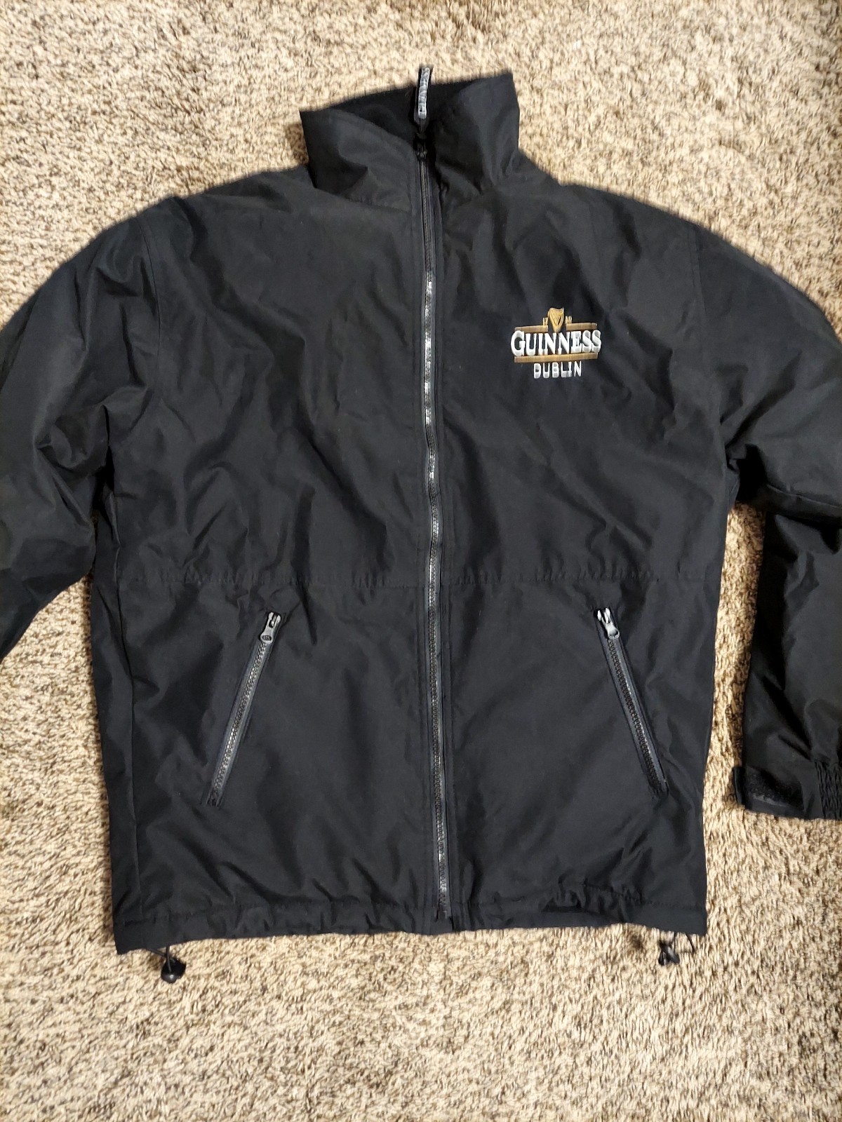 Guinness Dublin Brewery Beer Jacket Men Size Medium Black Used Guinness Dublin Brewery Beer Jacket Men Size Medium Black Used