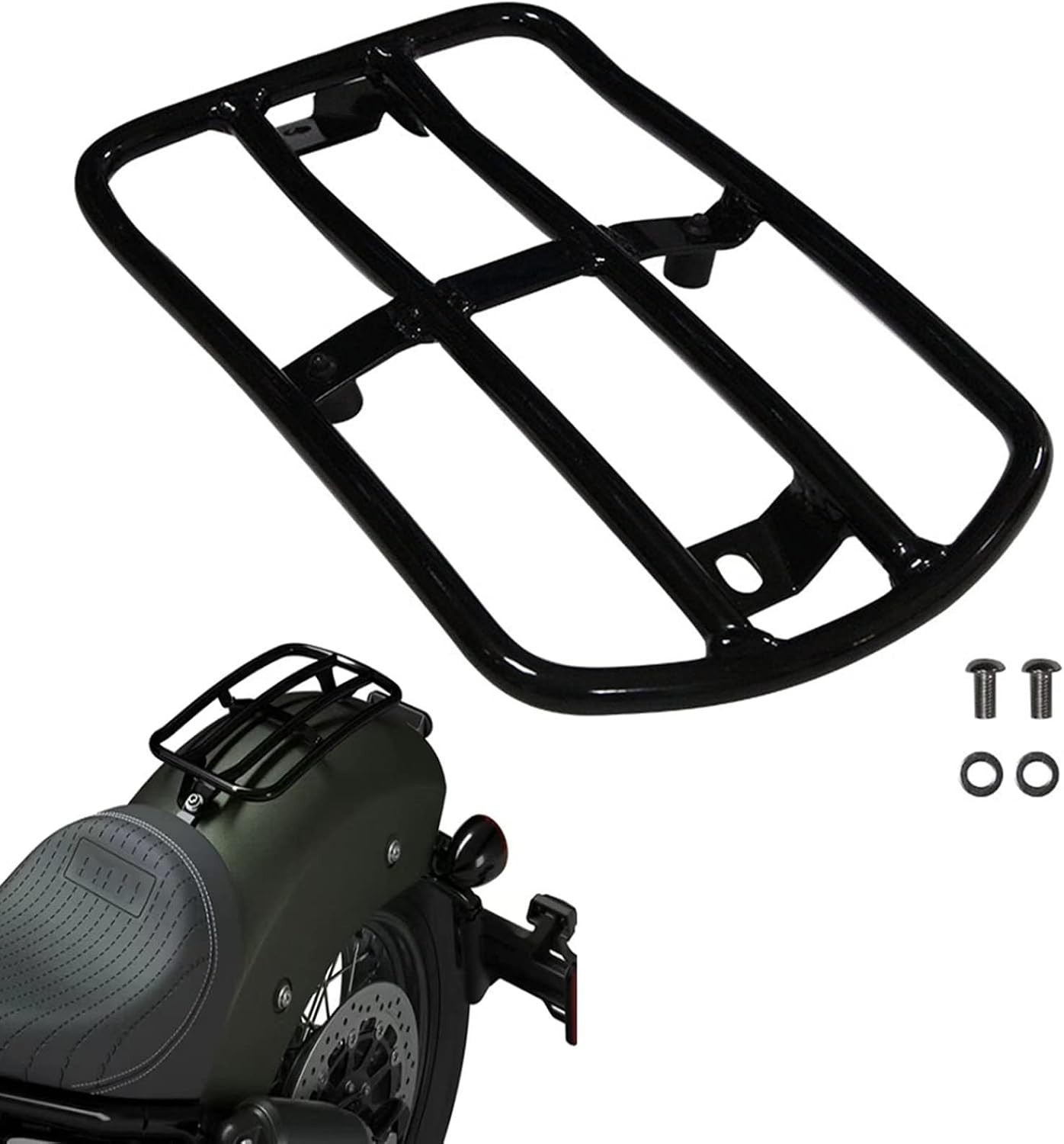 Motorcycle Luggage Rack for 2022–2024 Indian Chief Dark Horse, Rear Cargo Tail Motorcycle Luggage Rack for 2022–2024 Indian Chief Dark Horse, Rear Cargo Tail