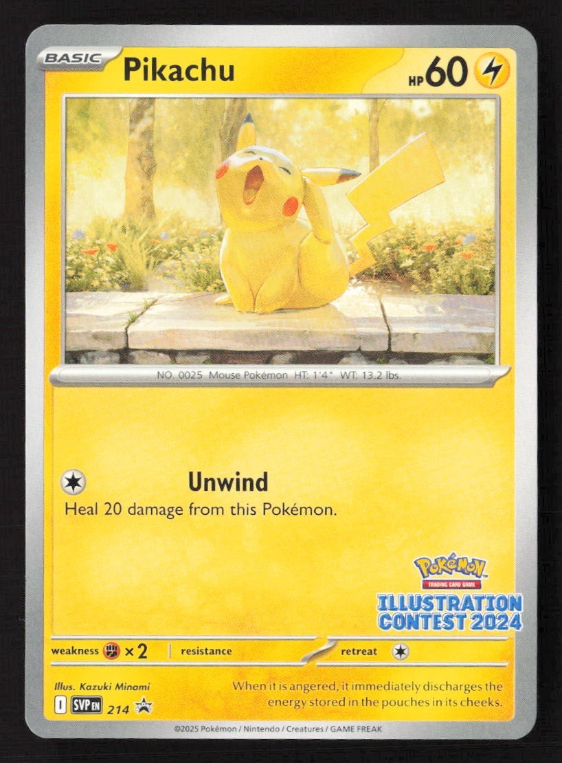 Pikachu - 214 (Illustration Contest 2024) 214 Sv: Scarlet & Violet Promo NM Pikachu - 214 (Illustration Contest 2024) 214 Sv: Scarlet & Violet Promo NM