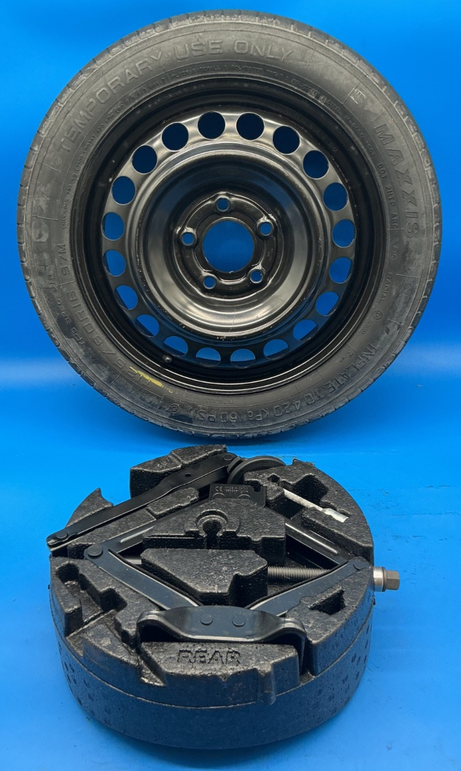 Spare Tire 16” Compact Donut Wheel W/Jack Set Fits: 2016-2025 Chevrolet Malibu