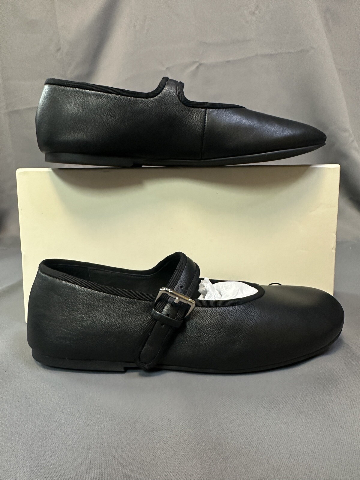 New Tony Bianco Meadow Black Nappa Mary Jane Flats - Leather - Women’s US 7
