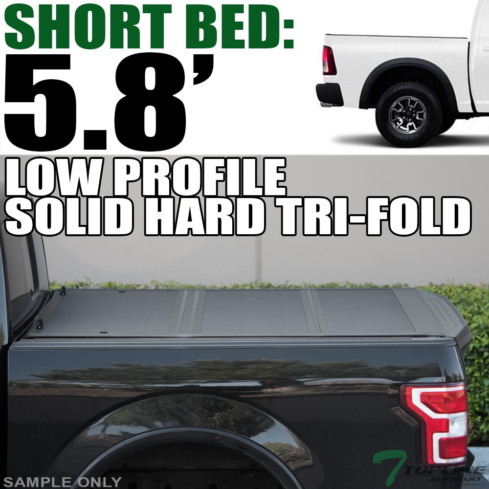 TLAPS For 2009-2018 Ram 1500 5.7 Ft Bed Low Profile Hard Tri Fold Tonneau Cover