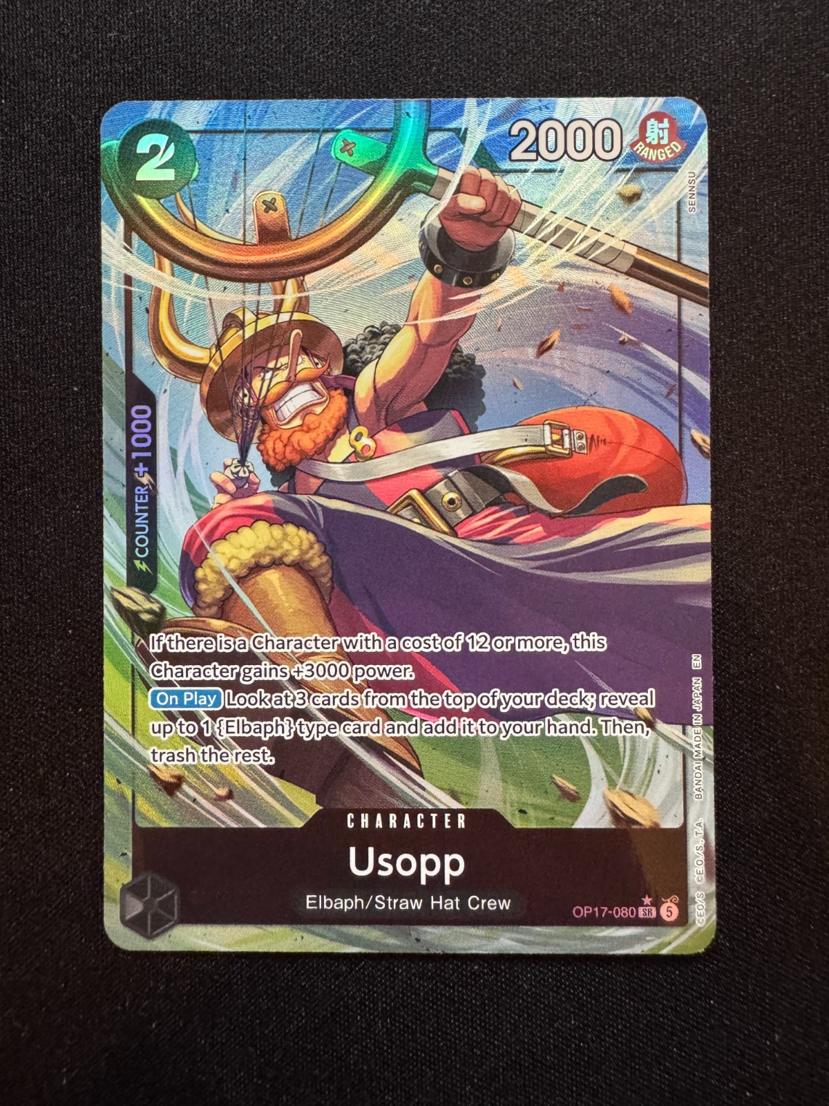 Usopp SR Alternate Art OP17-080 ONE PIECE The World\'s Strongest Warriors Usopp SR Alternate Art OP17-080 ONE PIECE The World\'s Strongest Warriors