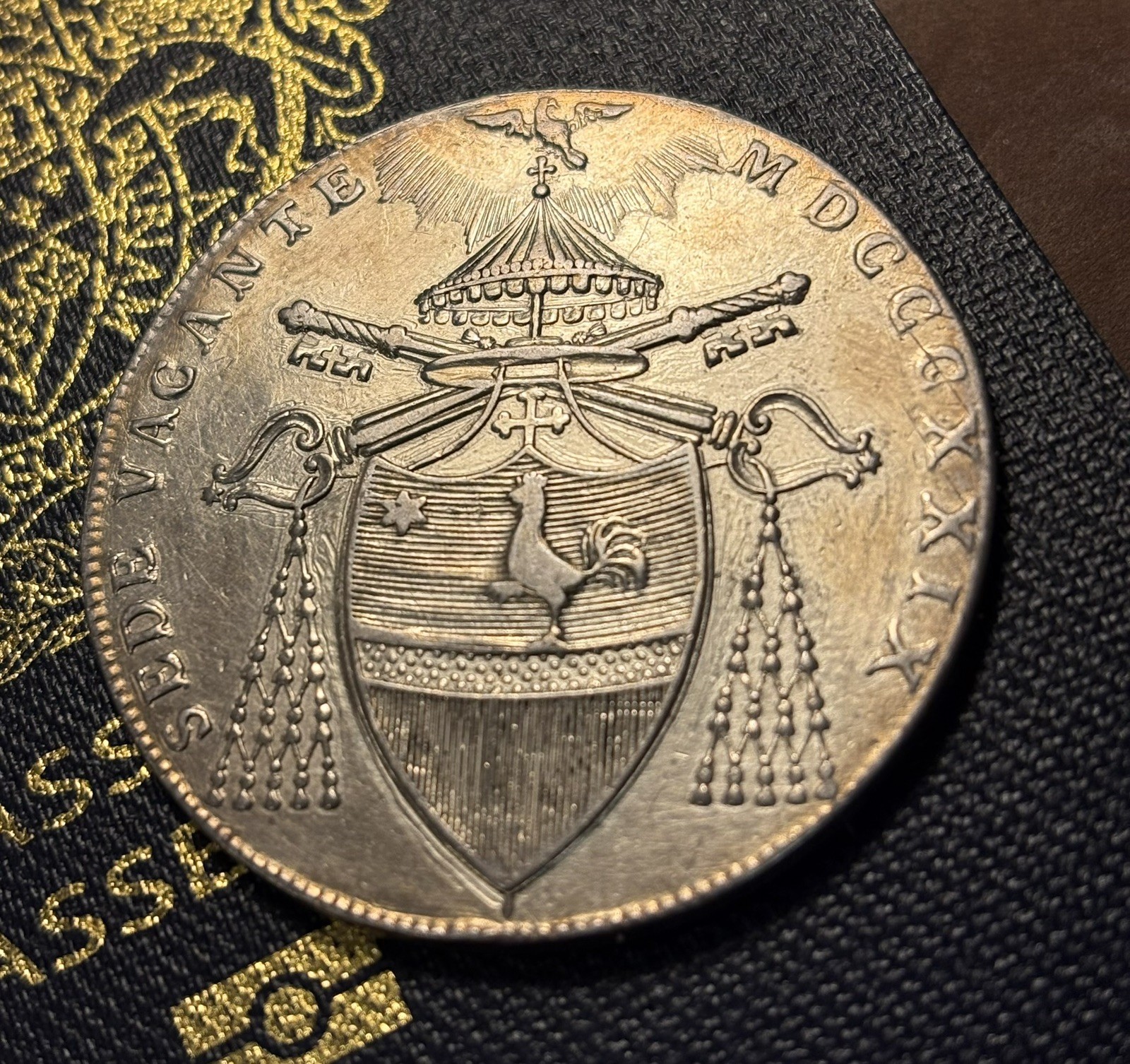 1829 Papal States “Sede Vacante” Scudo - Silver Coin - Possibly Tooled 1829 Papal States “Sede Vacante” Scudo - Silver Coin - Possibly Tooled