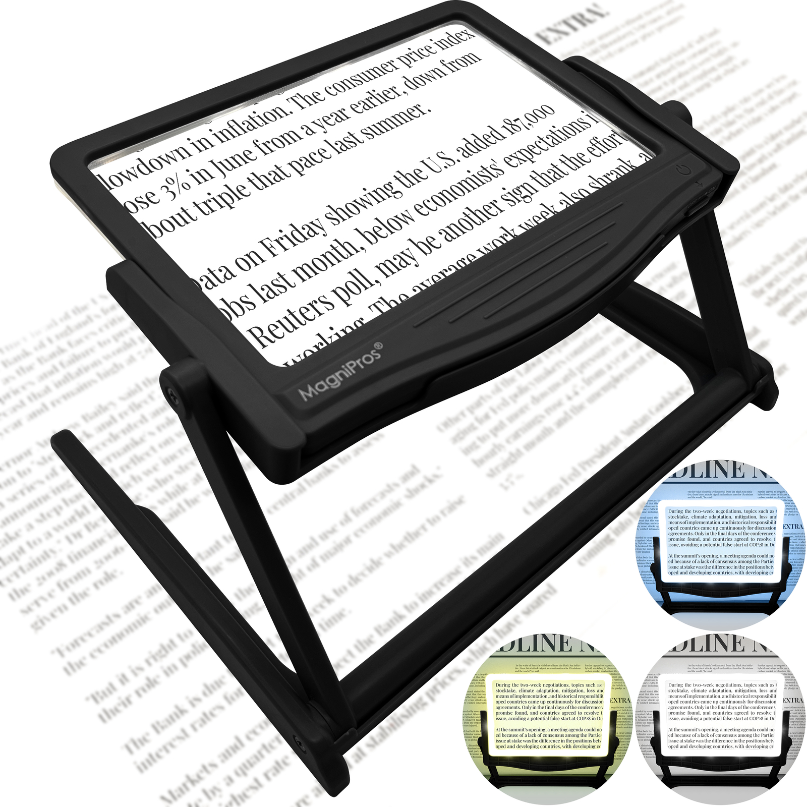 5X LED Page Magnifier with Detachable HandsFree Stand for Reading Fine Print 5X LED Page Magnifier with Detachable HandsFree Stand for Reading Fine Print