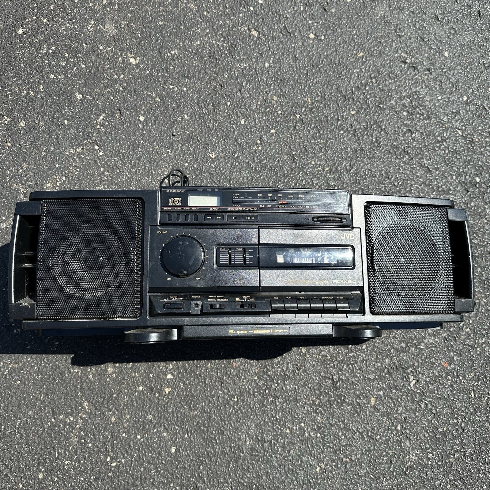 JVC RC-X310 Super Bass Horn Portable Boombox Hifi Stereo Cassette & CD Player JVC RC-X310 Super Bass Horn Portable Boombox Hifi Stereo Cassette & CD Player