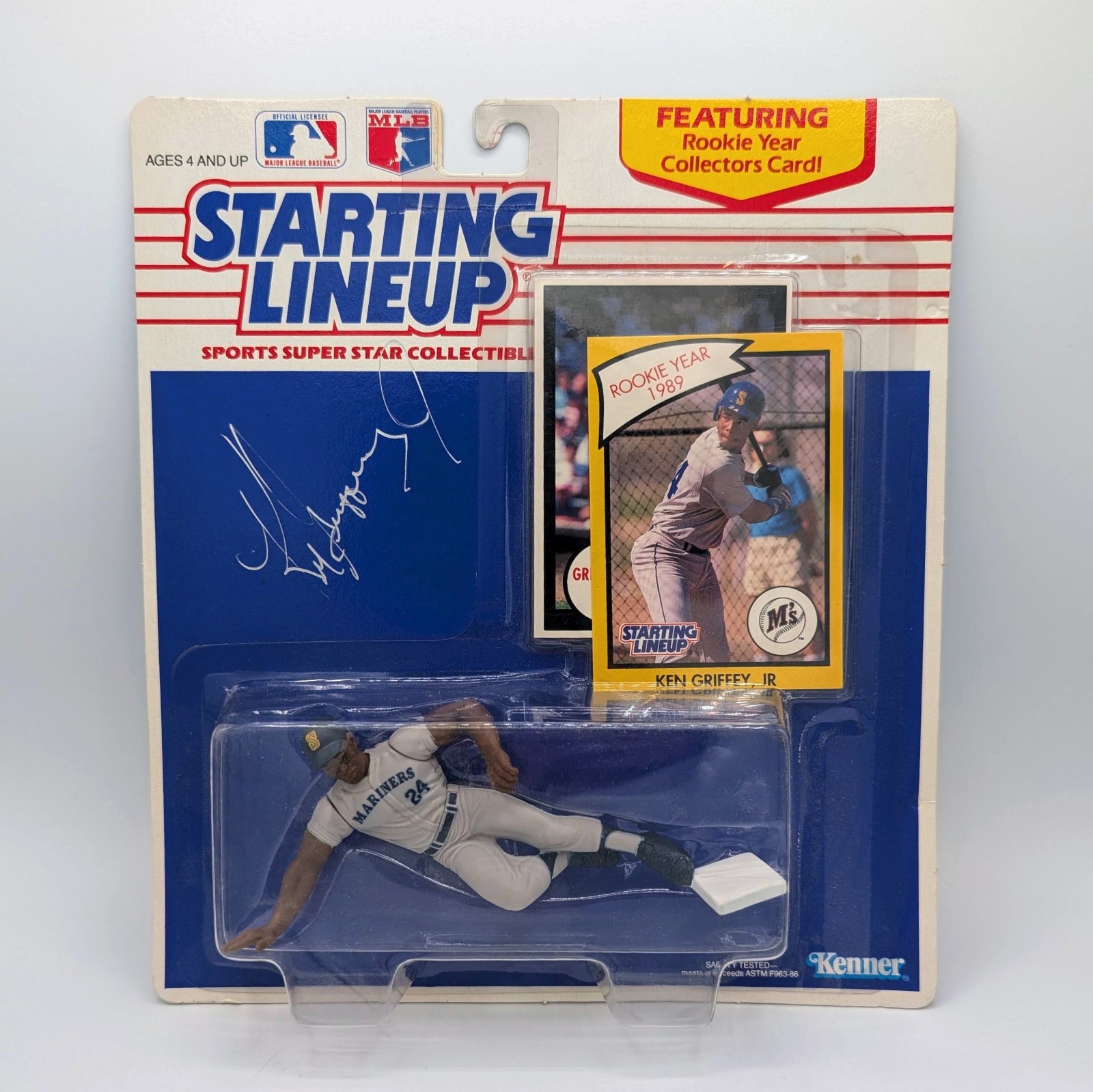 1990 Kenner Starting Lineup Ken Griffey Jr Signed Auto Sliding Rookie Mariners