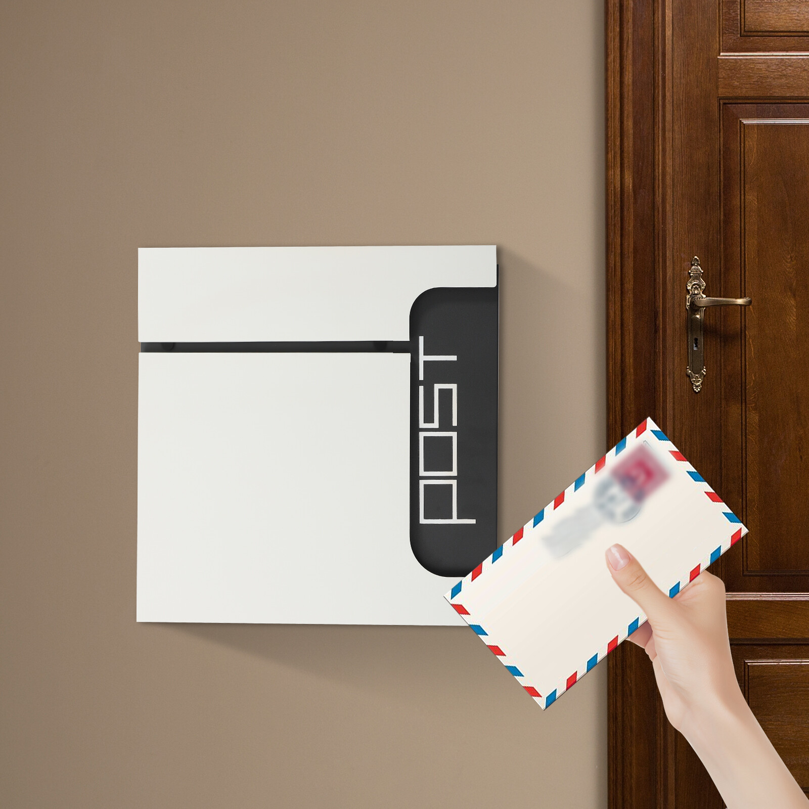 Rectangular Post Box Large Letter Mail Box Steel Lockable Wall Mount Mailbox New Rectangular Post Box Large Letter Mail Box Steel Lockable Wall Mount Mailbox New