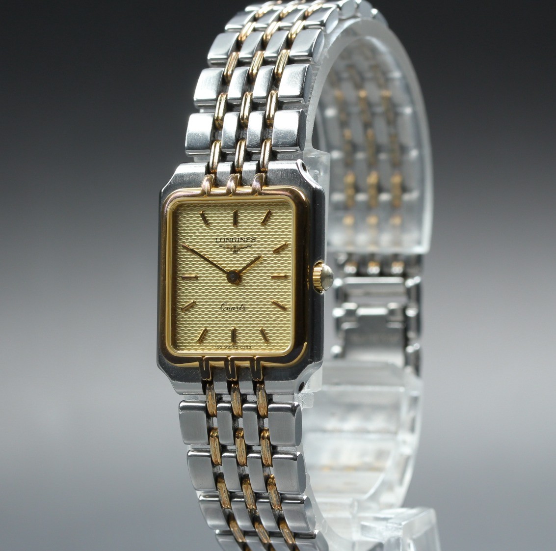 [Exc+5] Vintage Longines 153 6783 19mm Gold Dial Thak Quartz Women's Watch