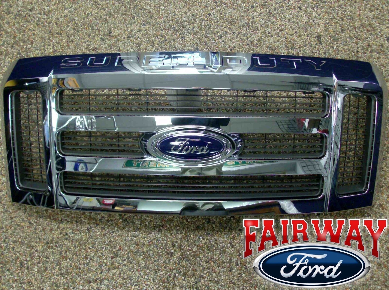 08 09 10 F250 F350 F450 F550 OEM Genuine Ford Super Duty Chrome Grille Grill