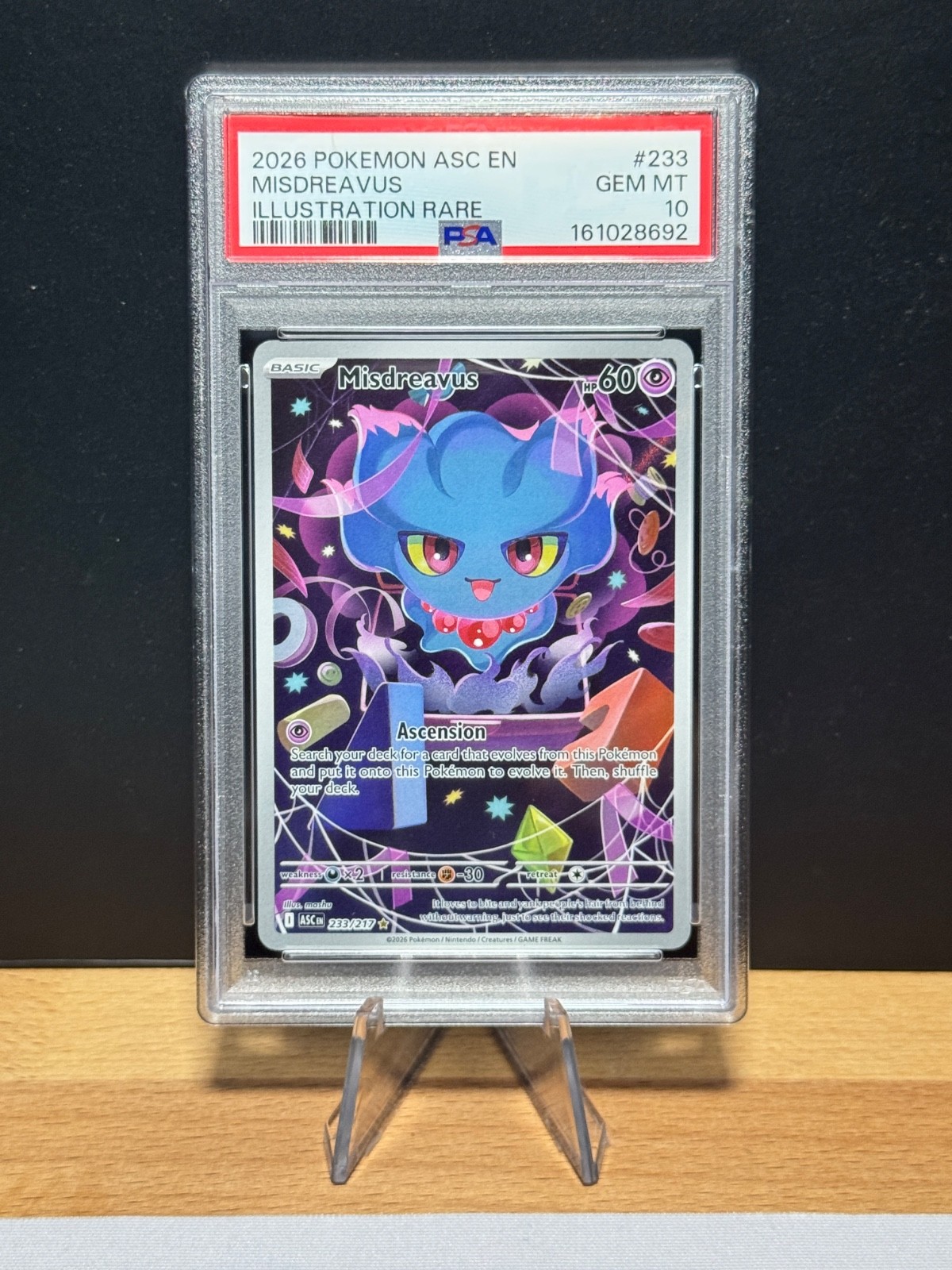 2026 POKEMON ASC EN-ASCENDED HEROES ILLUSTRATION RARE #233 MISDREAVUS PSA 10 2026 POKEMON ASC EN-ASCENDED HEROES ILLUSTRATION RARE #233 MISDREAVUS PSA 10