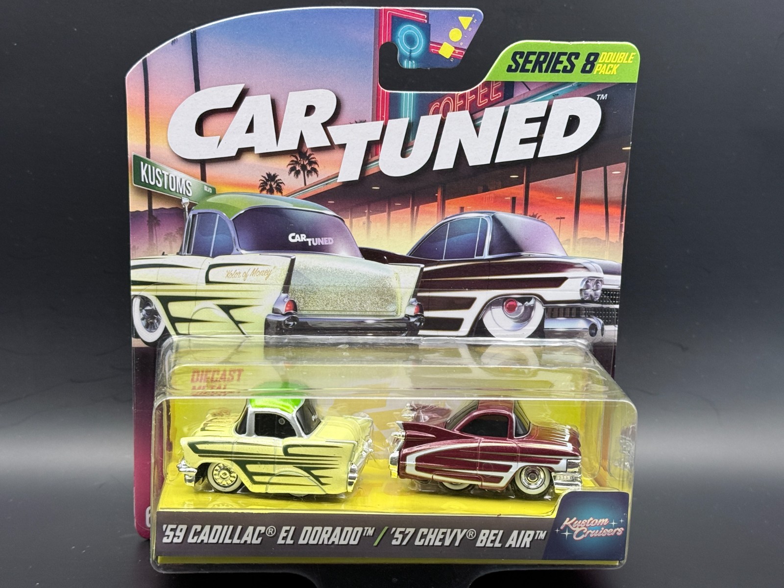 CarTuned 59 Cadillac EL Dorado & 57 Chevy Bel Air Kustom Cruiser 2 Pack 1/64
