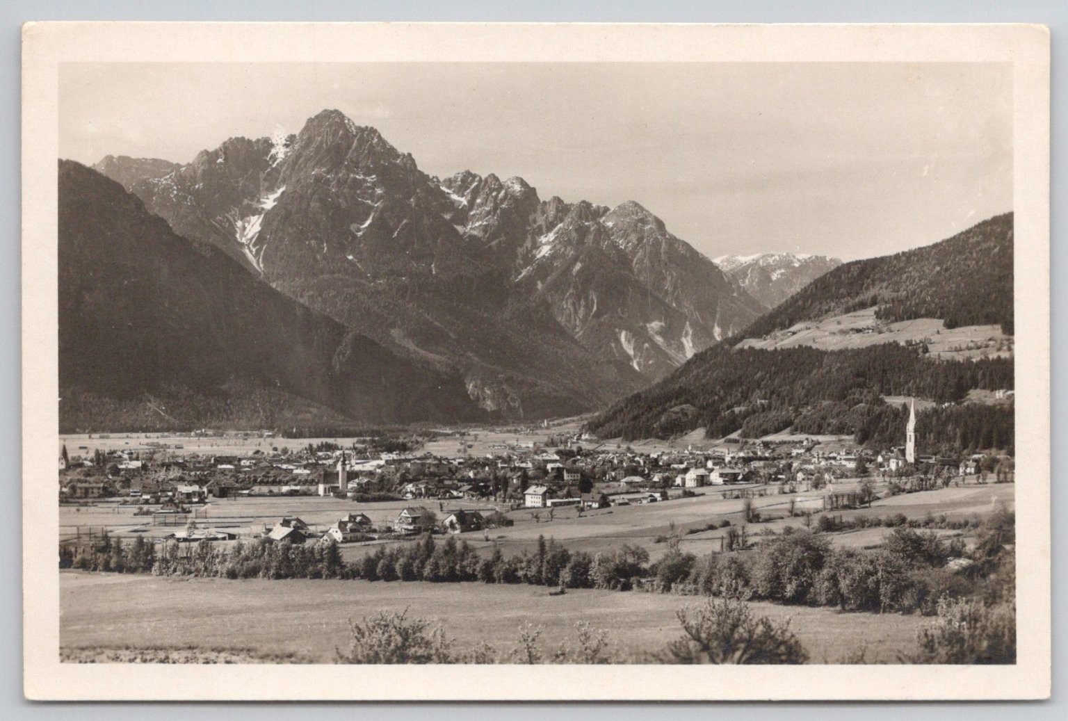 Lienz Austria Valley Spitzkofel Mountain Alpine Town Postcard