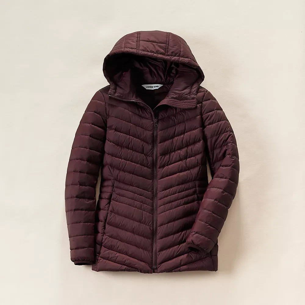 Lands\' End Wanderweight Packable Down Long Jacket Brand New NO IMPORT FEES