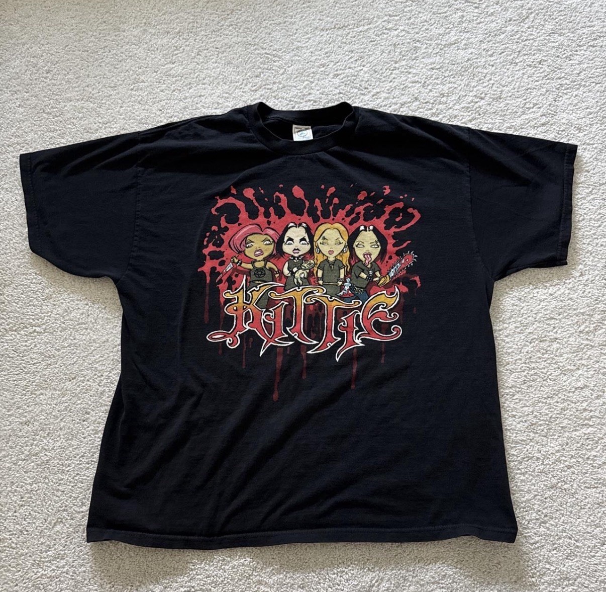 Vintage 2000 Kittie Metal Cartoon Pentagram Spit 2XL Band Tee Vintage 2000 Kittie Metal Cartoon Pentagram Spit 2XL Band Tee
