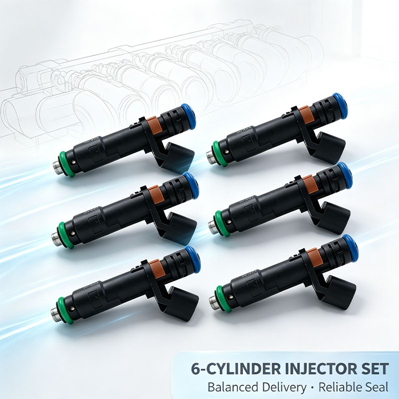 6Pcs Fuel Injectors for Ford F‑150 2005‑2008 V6 4.2L 5L3Z9F593AA FJ869 800-1905N