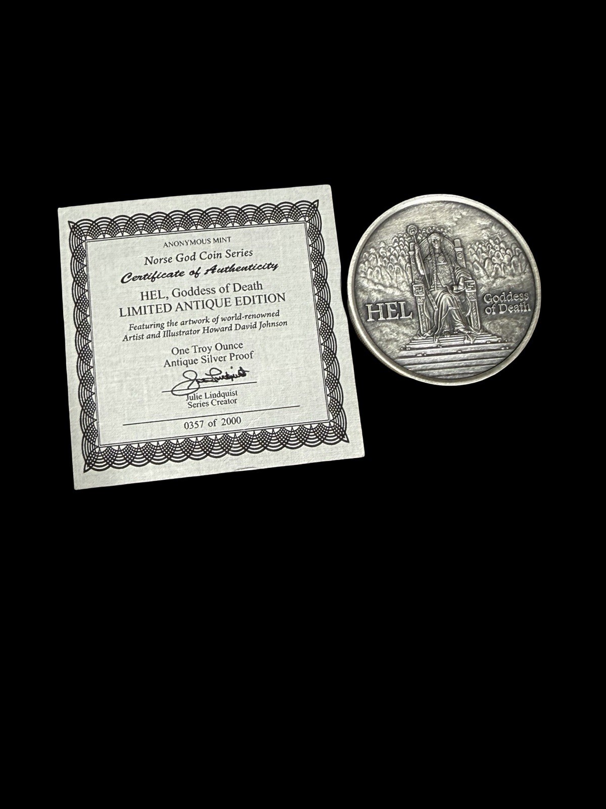 Anonymous Mint Norse God Series HEL Goddess Of Death 1 oz .999 Fine Silver Round Anonymous Mint Norse God Series HEL Goddess Of Death 1 oz .999 Fine Silver Round