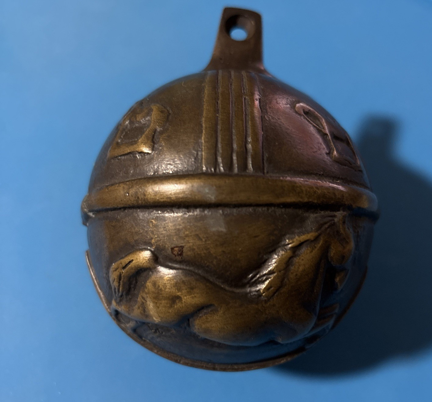 Rare Antique 6-Horse Crotal Sleigh Bell 462g Giant 3.5\