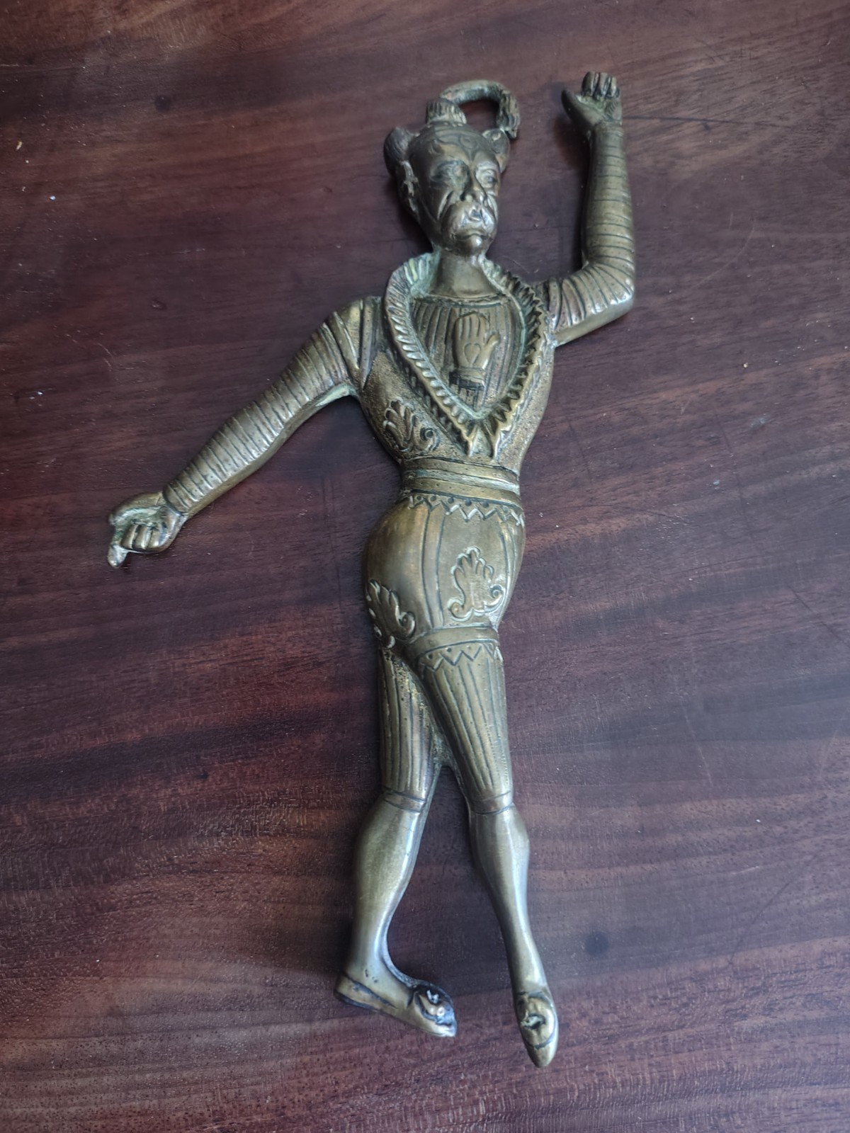 Antique William Wallet Brass Clown Figure c.1830 8 inches Tall Shakespeare Actor Antique William Wallet Brass Clown Figure c.1830 8 inches Tall Shakespeare Actor