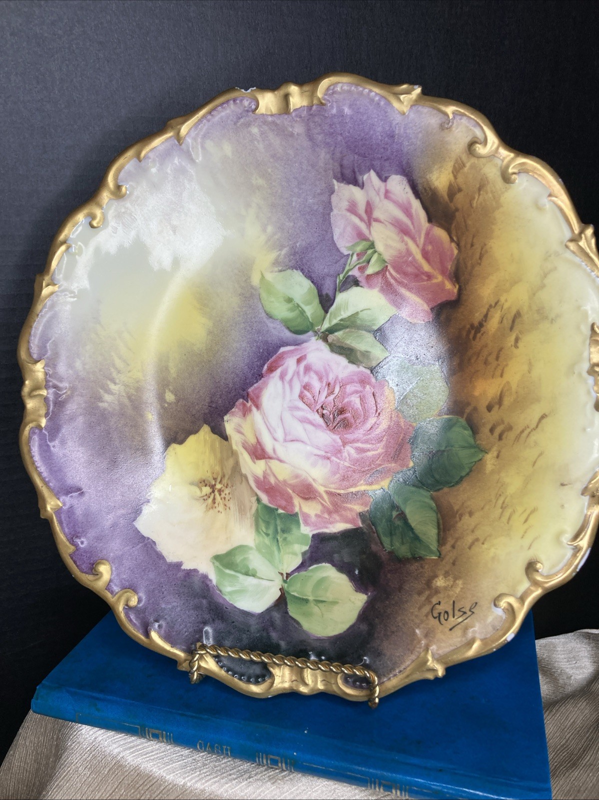 11.75” Limoges France LRL Hand Painted Signed Porcelain Plate 11.75” Limoges France LRL Hand Painted Signed Porcelain Plate