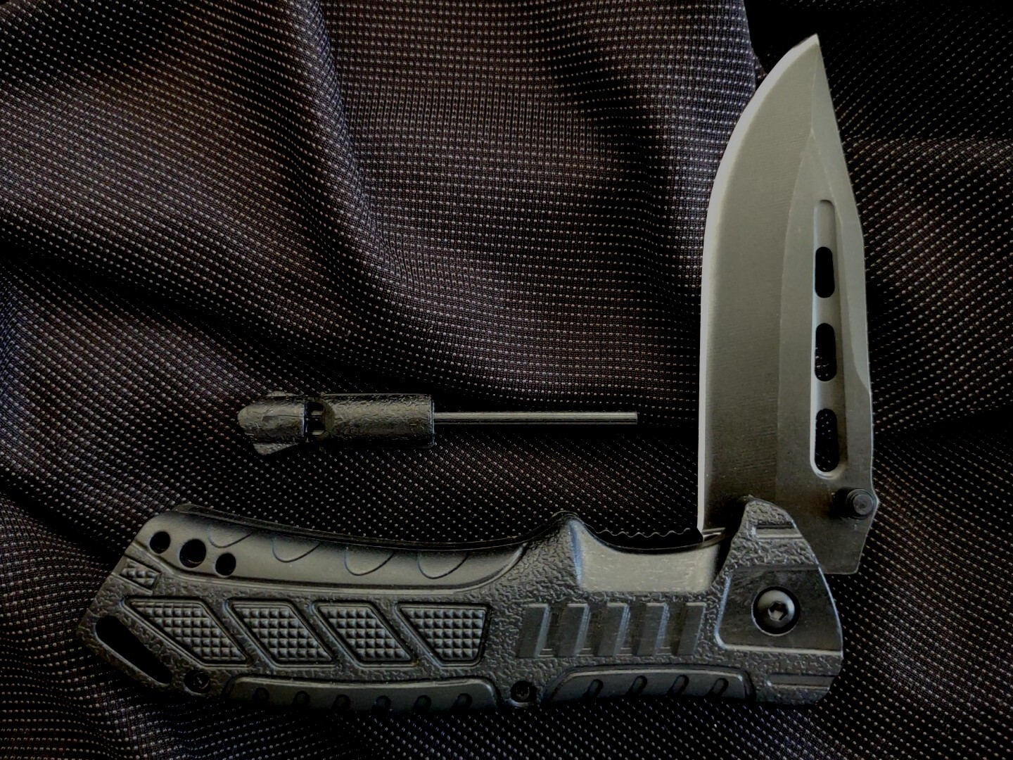 Rite-Edge Black Spring Assisted Locking Pocket Knife Tactical Rescue Camping