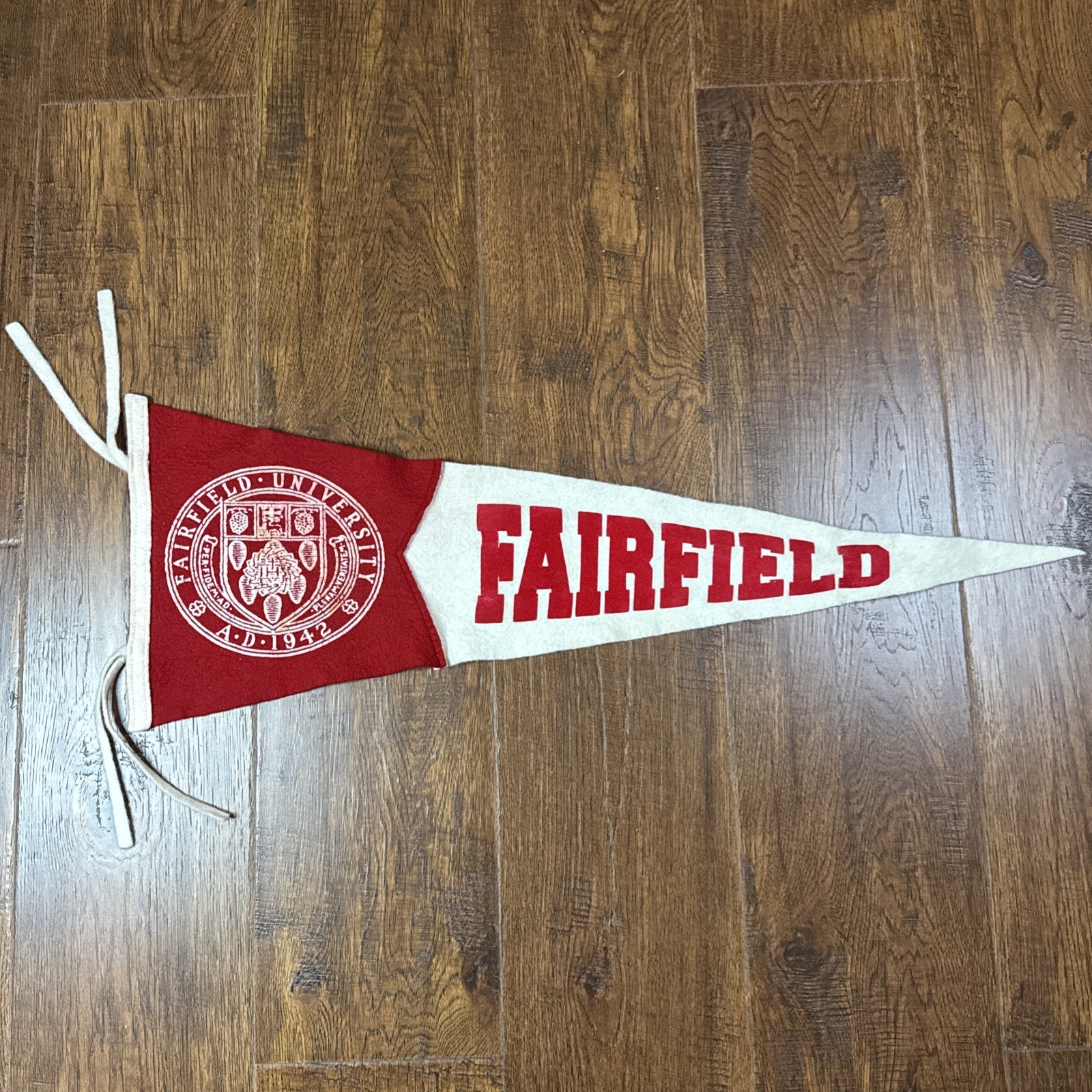 Vintage Fairfield University Felt Pennant W/ Tassels 30” Vintage Fairfield University Felt Pennant W/ Tassels 30”