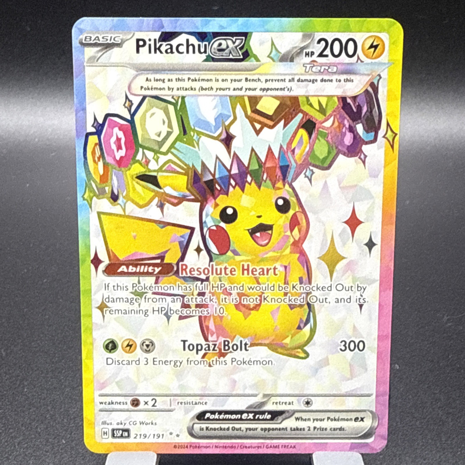 Pikachu ex 219/191 Surging Sparks Hyper Rare Full Art Holo Pikachu ex 219/191 Surging Sparks Hyper Rare Full Art Holo