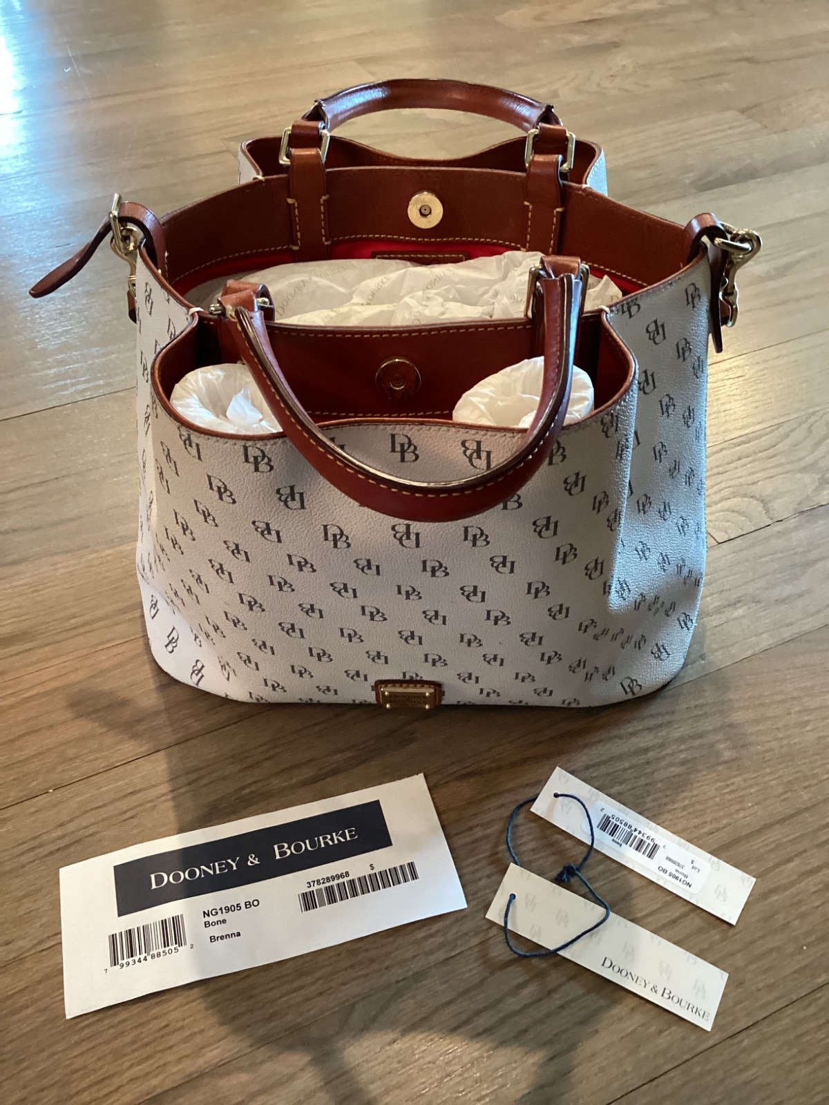 AUTHENTIC Dooney & Bourke Gretta Brenna Women\'s Satchel Bag Bone (NG1905BO)