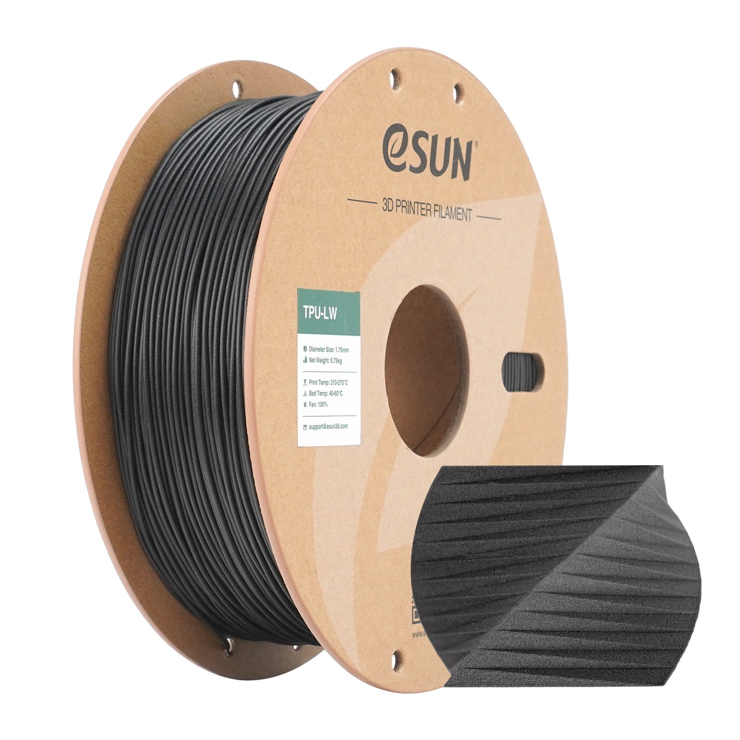 10KG eSUN TPU LW 3D Printer Filament High Resilience TPU Filament 1.75mm 0.75KG