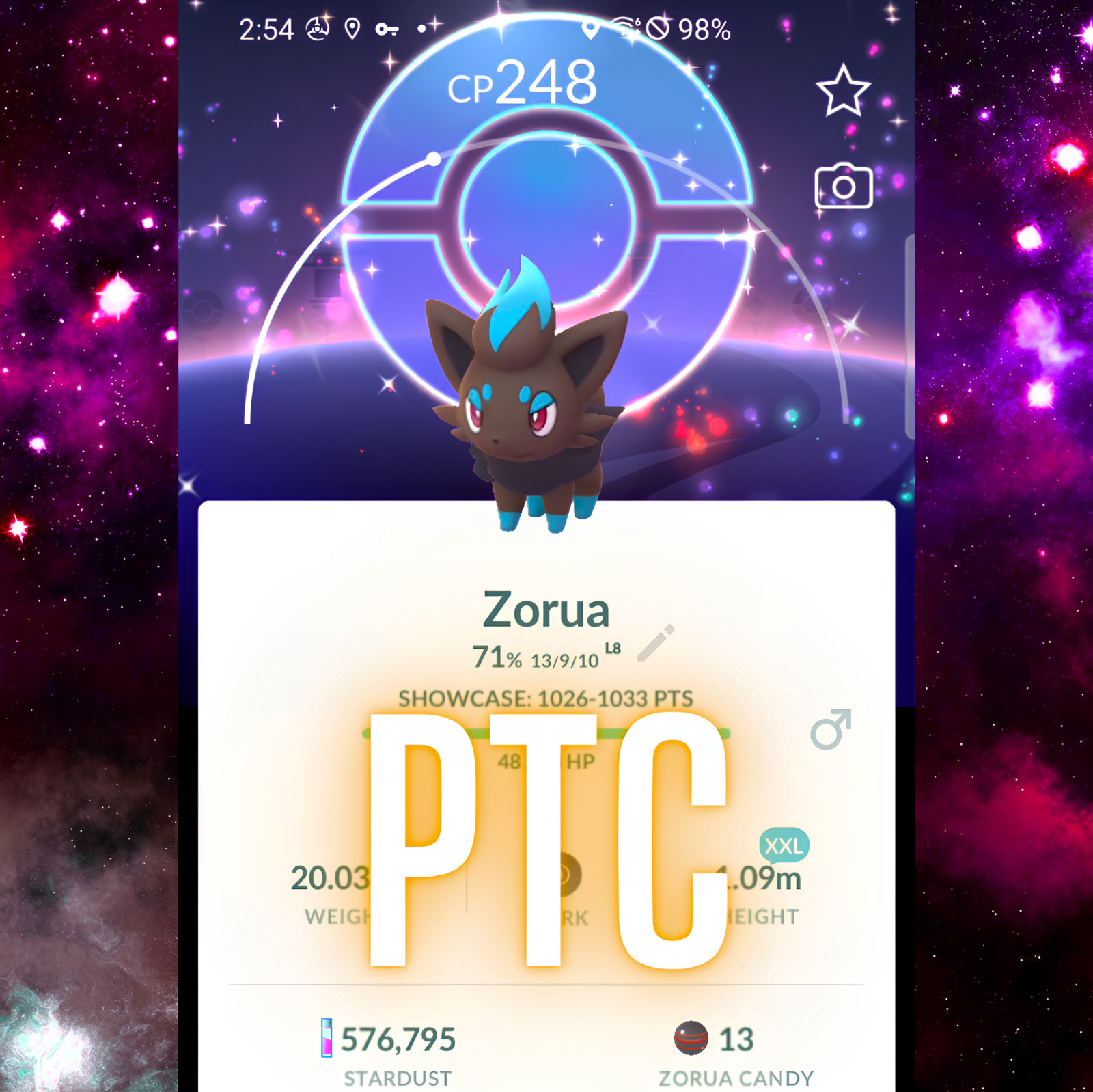 Pokémon Shiny Zorua Special BG XXL | mini PTC | Go ✨ Pokémon Shiny Zorua Special BG XXL | mini PTC | Go ✨