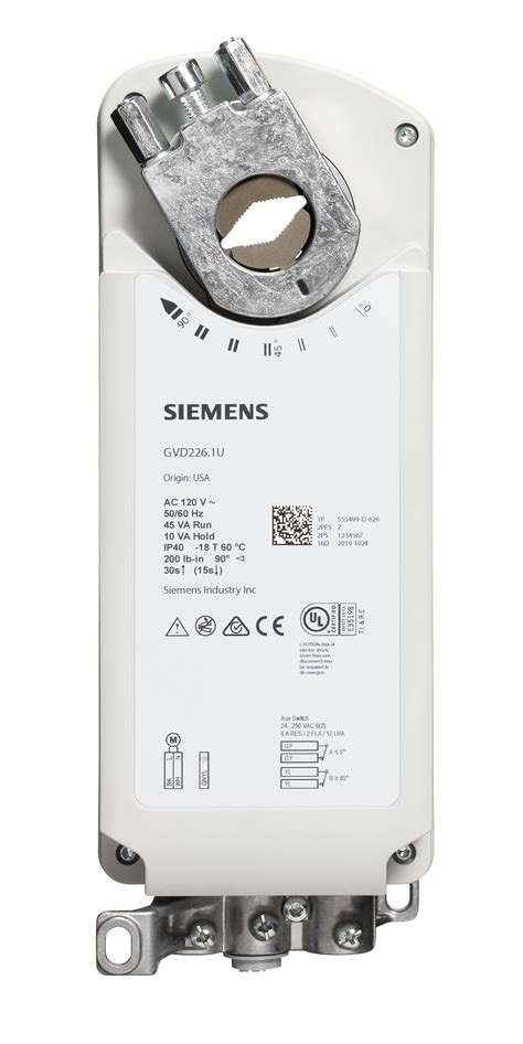 Siemens GVD126.1U 24V 2-POS FIRE & SMOKE DAMP ACTUATOR Siemens GVD126.1U 24V 2-POS FIRE & SMOKE DAMP ACTUATOR