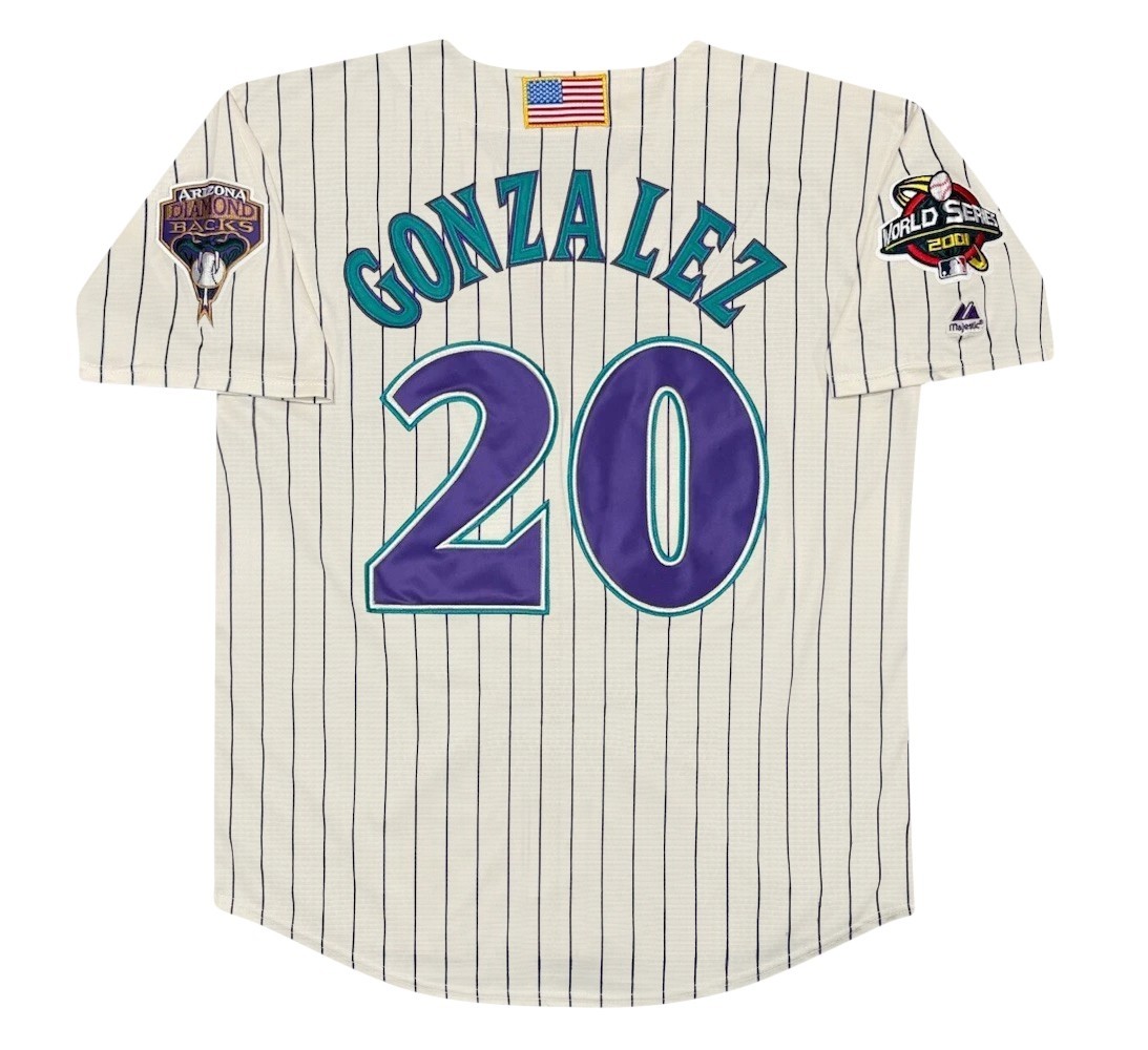 Luis Gonzalez 2001 Arizona Diamondbacks Home World Series Jersey Men’s Large Luis Gonzalez 2001 Arizona Diamondbacks Home World Series Jersey Men’s Large