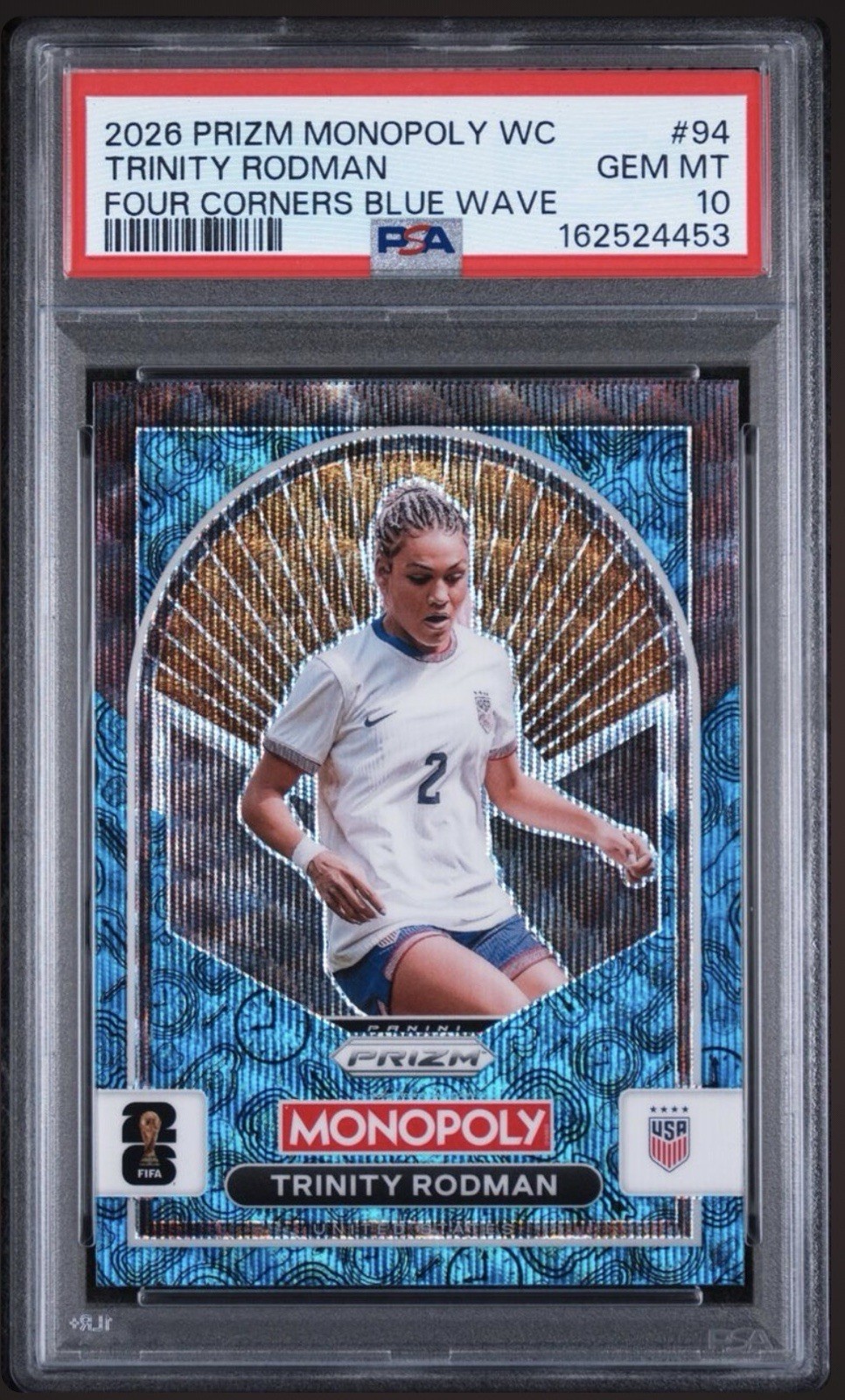 2026 Prizm World Cup Trinity Rodman PSA 10💎BLUE Wave Prizm Monopoly📈POP 1 2026 Prizm World Cup Trinity Rodman PSA 10💎BLUE Wave Prizm Monopoly📈POP 1