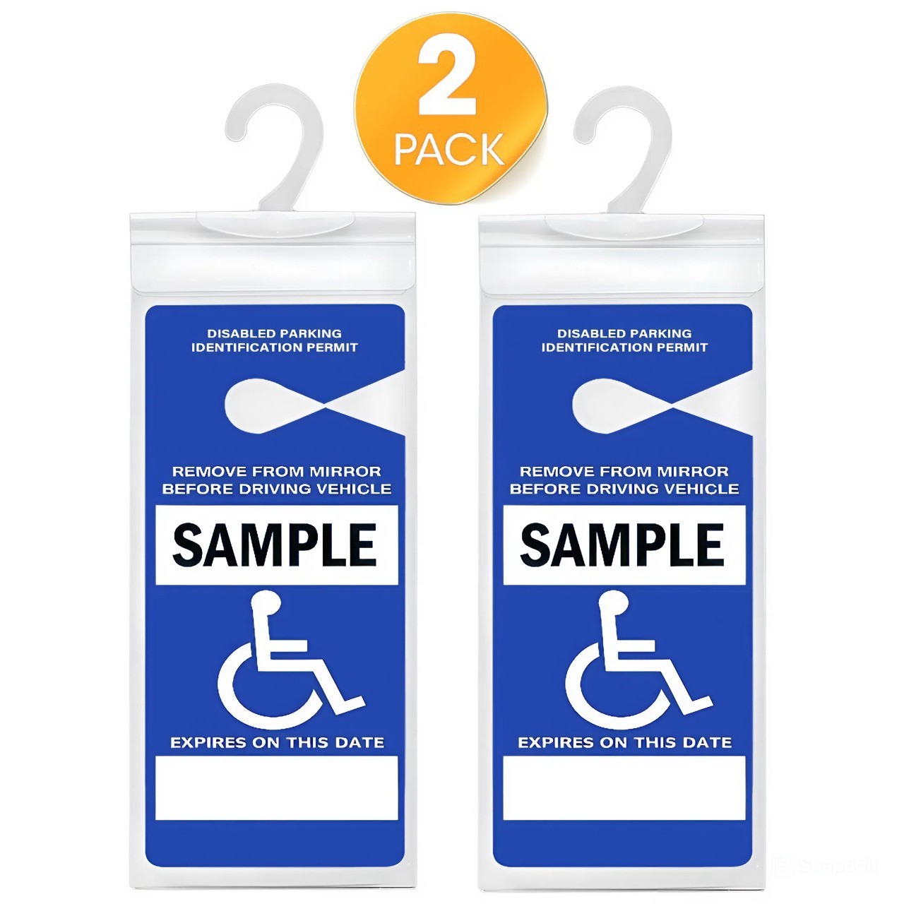 2-Pack Clear Protective Cover for Disabled Parking Placard Hanging Sleeve Holder 2-Pack Clear Protective Cover for Disabled Parking Placard Hanging Sleeve Holder