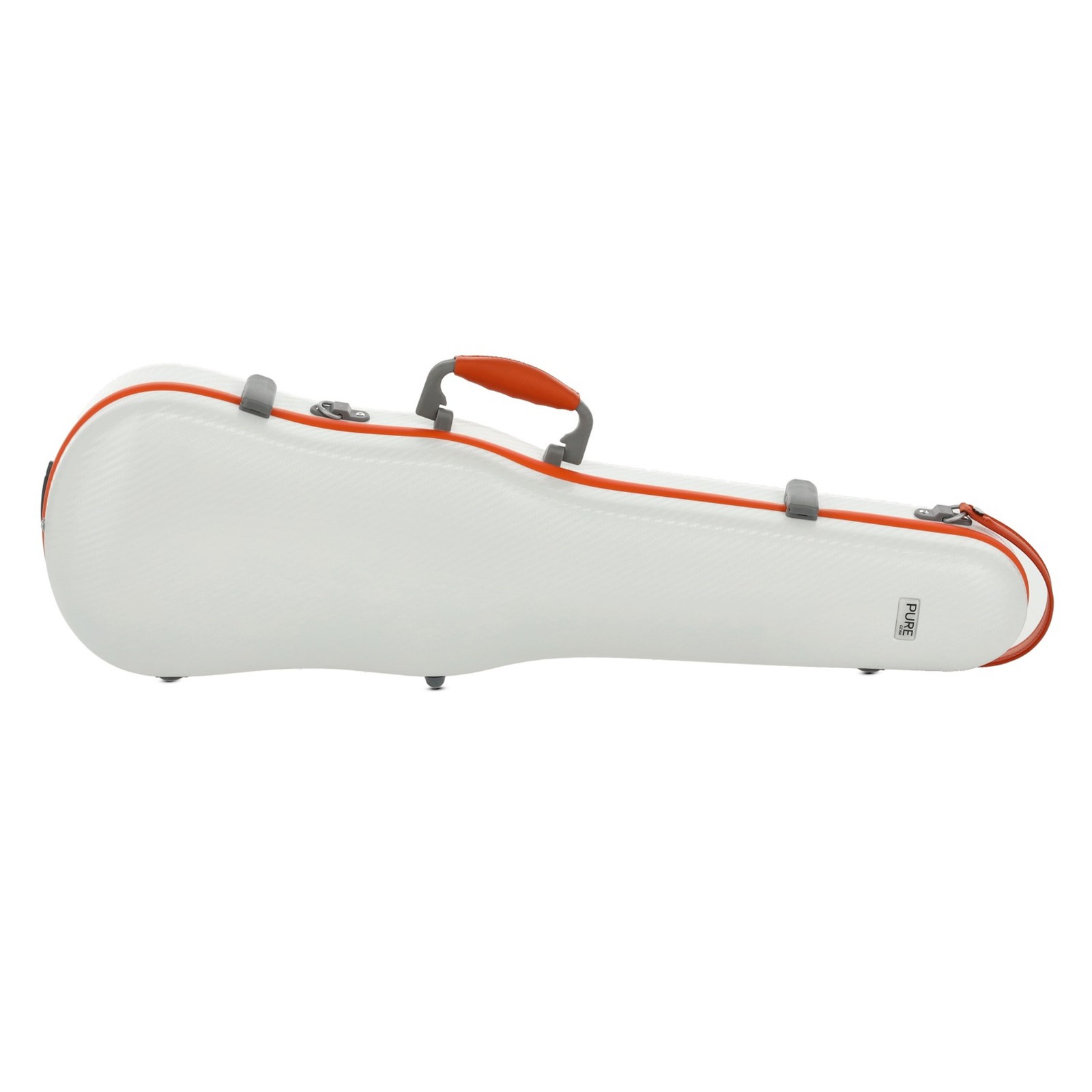 PURE by GEWA Violin Case, Polycarbonate, Shaped, White/Orange, w/Subway Handle