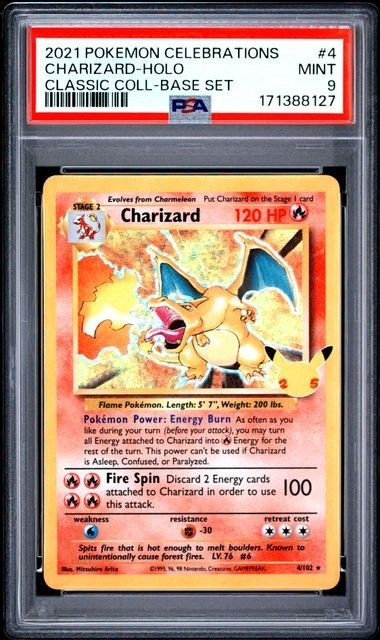2021 POKEMON CELEBRATIONS CLASSIC COLLECTION #4 CHARIZARD-HOLO PSA 9