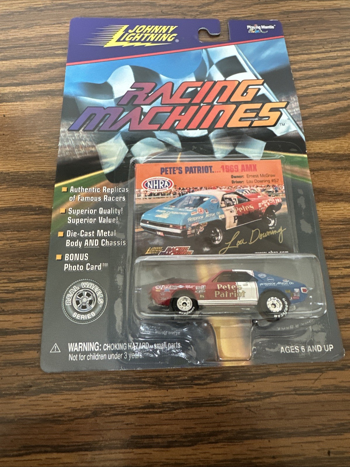 RARE PETE\'S PATRIOT1969 AMX NHRA RACING MACHINES + BONUS PHOTO CARD NICE 1/64 RARE PETE\'S PATRIOT1969 AMX NHRA RACING MACHINES + BONUS PHOTO CARD NICE 1/64
