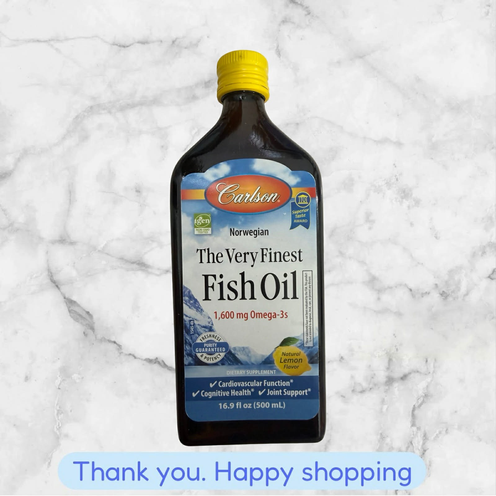 Carlson The Very Finest Fish Oil Lemon Norwegian 1600mg Omega-3 16.9 oz (500 mL) Carlson The Very Finest Fish Oil Lemon Norwegian 1600mg Omega-3 16.9 oz (500 mL)