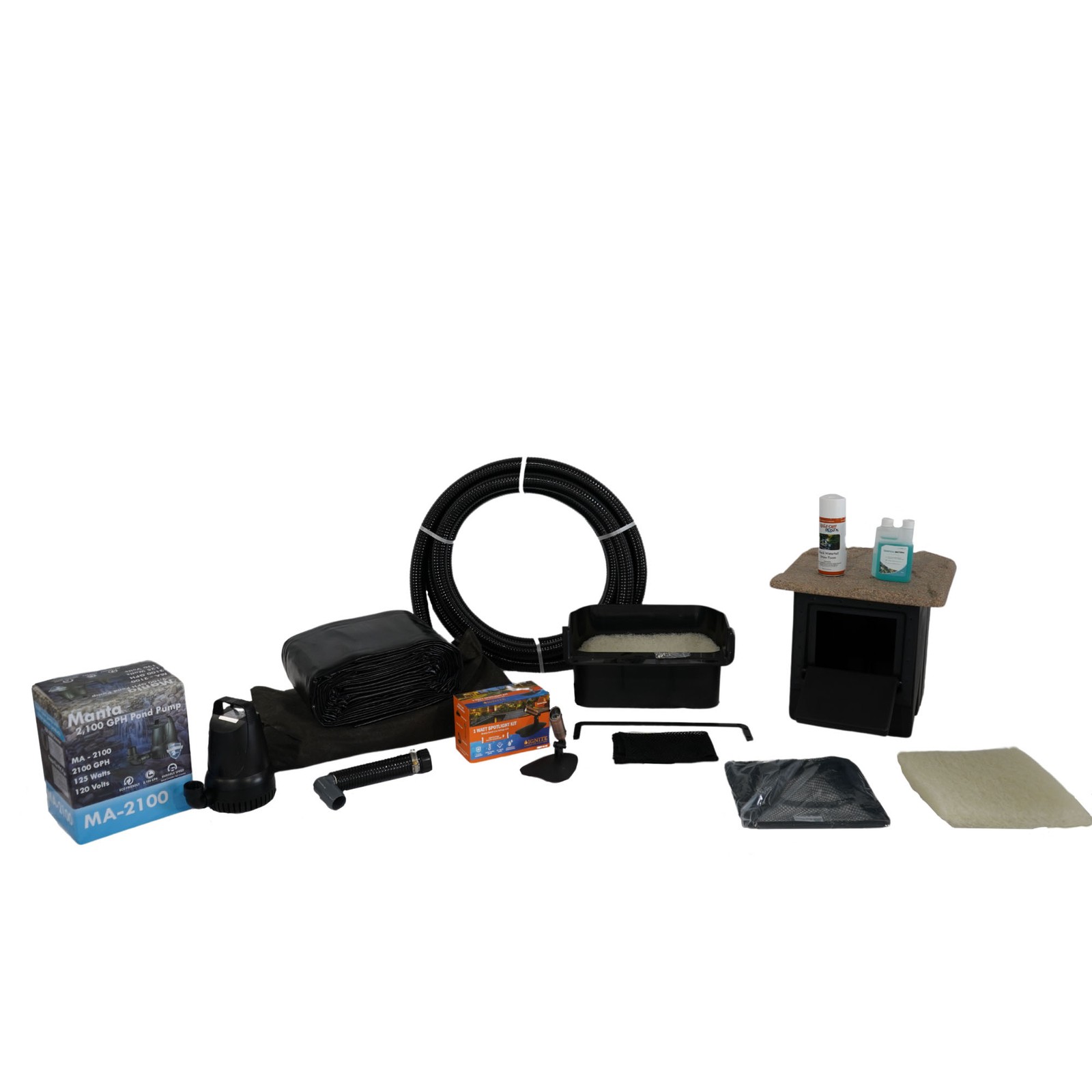 HALF OFF PONDS Simply Ponds 2,100 GPH Pump Pond Kit 10' x 15' PVC Pond Liner